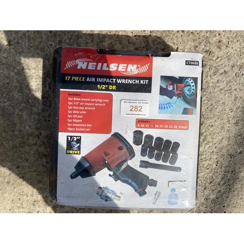 282 - A NEILSEN 17 PIECE AIR IMPACT WRENCH KIT 1/2