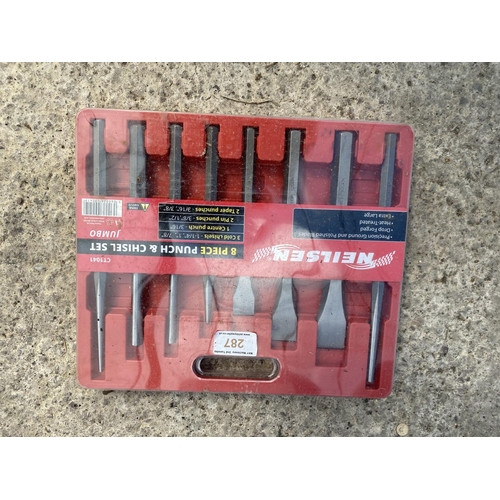 287 - A NEILSEN 8PIECE PUNCH AND CHISEL SET +VAT