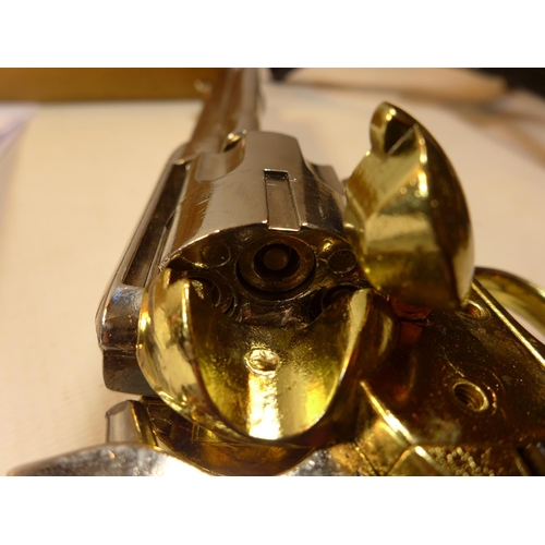 302 - A CASED REPLICA, NON FIRING COLT ARMY 45 CALIBRE REVOLVER, 14CM BARREL