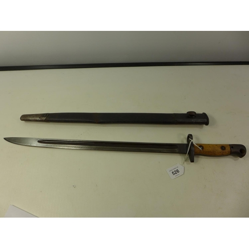 526 - A 1907 PATTERN BAYONET, 43CM BLADE