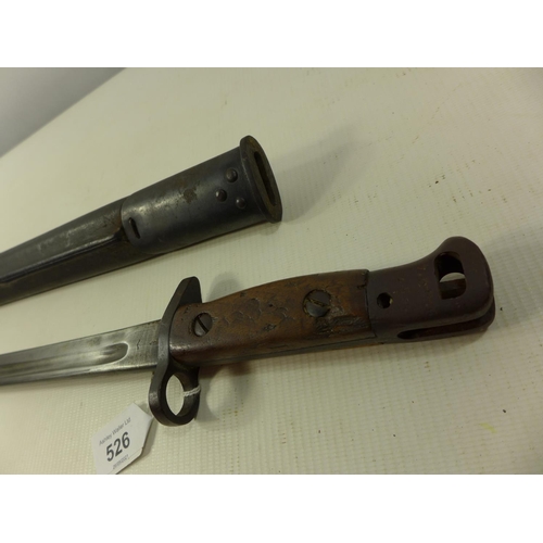 526 - A 1907 PATTERN BAYONET, 43CM BLADE