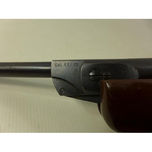 527 - AN ORIGINAL .22 CALIBRE AIR PISTOL, 18CM BARREL