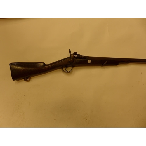 535 - A DEACTIVATED LARGE BORE SNYDER CONVERSION SHOTGUN, 82CM BARREL, HALF STOCKED