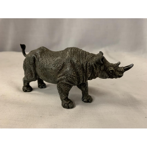 20 - A COLD PAINTED BRONZE RHINO