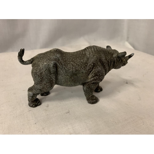 20 - A COLD PAINTED BRONZE RHINO