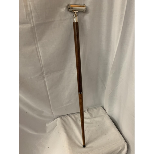 37 - A WALKING STICK WITH A TELESCOPE HANDLE