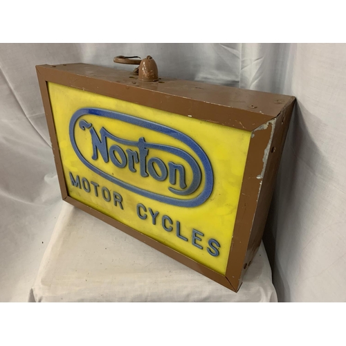 43 - AN ILLUMINATED 'NORTON MOTOR CYCLES' SIGN