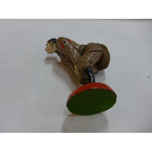 546 - A COLD PAINTED ADOLF HITLER BRONZE FIGURINE PIN CUSHION