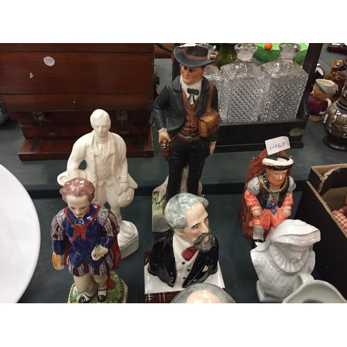 110 - A COLLECTION OF SEVENTEEN CERAMIC FIGURINES AND FIGUREHEADS