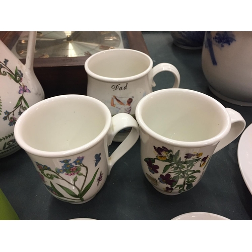 117 - A SELECTION OF PORTMEIRION POTTERY TO INCLUDE A LARGE JUG, THREE MUGS AND A BOXED SET OF PORTMEIRION... 