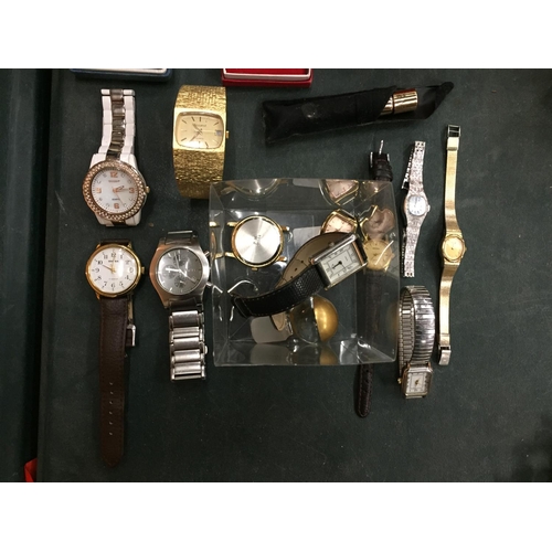 87 - A SELECTION OF ITEMS TO INCLUDE A NUMBER OF WATCHES AND TWO WEDGWOOD FIGURINES