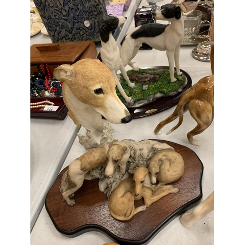 144 - A LARGE COLLECTION OF GREYHOUND/WHIPPET ORNAMENTS