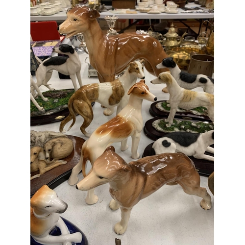 144 - A LARGE COLLECTION OF GREYHOUND/WHIPPET ORNAMENTS