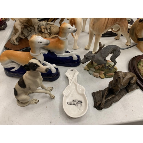 144 - A LARGE COLLECTION OF GREYHOUND/WHIPPET ORNAMENTS