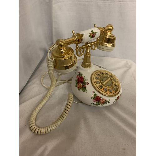 154 - A ROYAL ALBERT TELEPHONE IN THE DESIGN 'OLD COUNTRY ROSES'