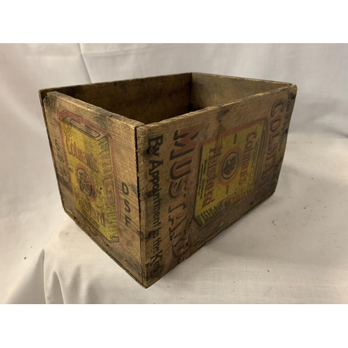 160 - A VINTAGE WOODEN COLMANS MUSTARD BOX