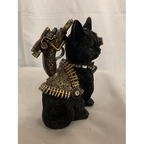 163 - A STEAMPUNK STYLE CAT FIGURE