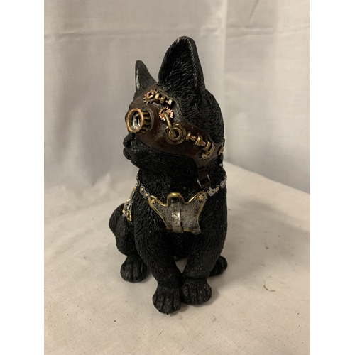 163 - A STEAMPUNK STYLE CAT FIGURE