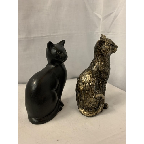 183 - TWO SITTING CAT FIGURES