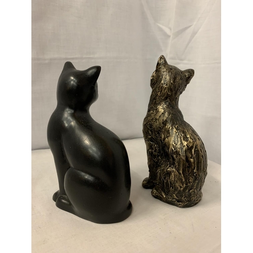 183 - TWO SITTING CAT FIGURES