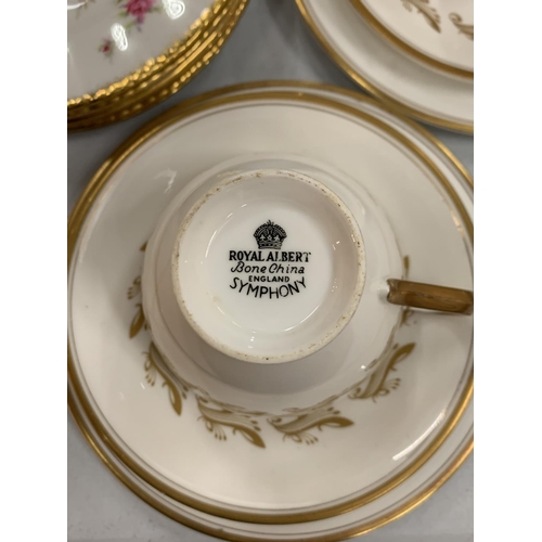 209 - A ROYAL ALBERT BONE CHINA 'SYMPHONY' TEA SET TO INCLUDE SIX TRIOS