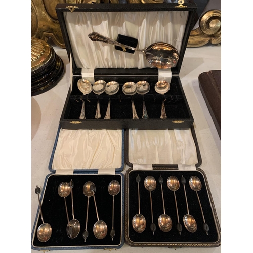 291 - A COLLECTION OF BOXED HALLMARKED SILVER SPOONS IN PRESENTATION BOXES COMPRISING OF DESERT SPOONS AND... 