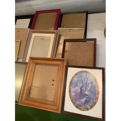 296 - A COLLECTION OF VARIOUS SIZED PICTURE FRAMES