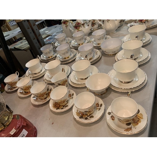 300 - A SELECTION OF CHINA TEA SETS ,  INCLUDING SIX ROYAL ALBERT CHANTILLY DESIGN CUPS AND SAUCERS, SIDE ... 