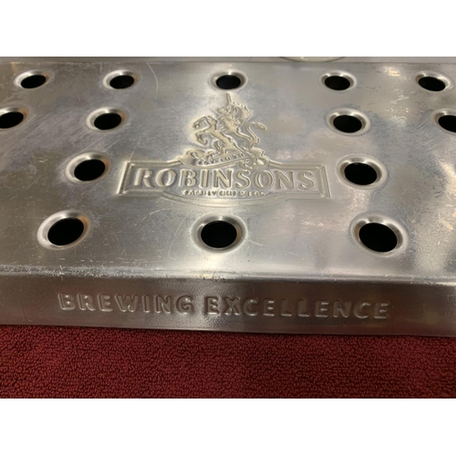 244 - A 'ROBINSONS FAMILY BREWERS PUB' BEER DRIP TRAY TOGETHER WITH ROBINSONS BAR TOWEL