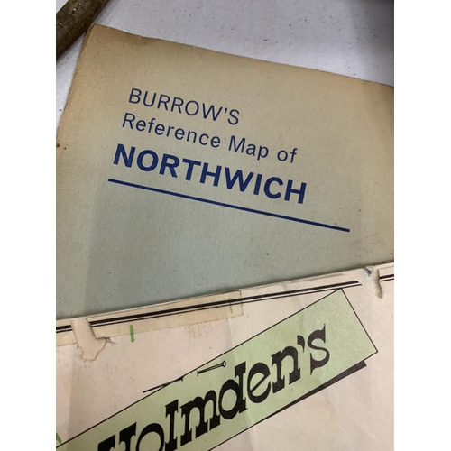 210 - FIVE VARIOUS MAPS TO INCLUDE A HOLMDENS GREATER JOHANNESBURG, BURROWS NORTHWICH, ORDNANCE SURVEY OF ... 