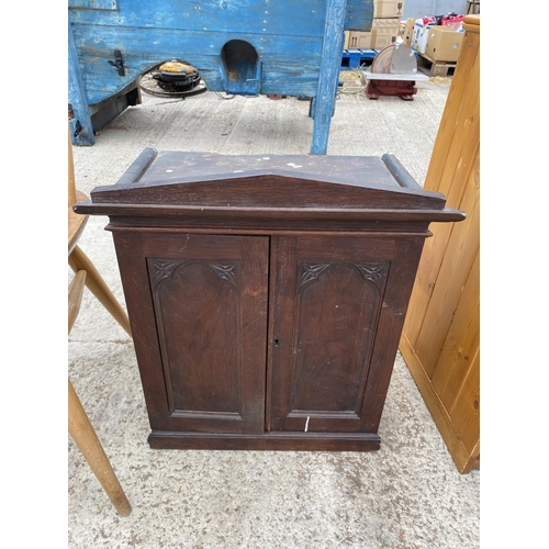 2466 - A 19TH CENTURY TWO DOOR OAK WALL CUPBOARD 18