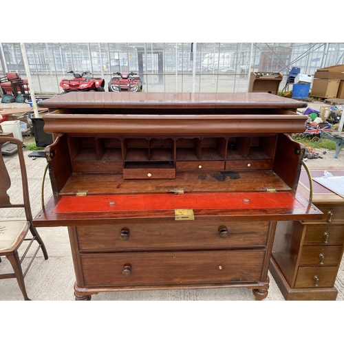 2474 - A 19TH CENTURY MAHONGANY SECRETAIRE CHEST 49