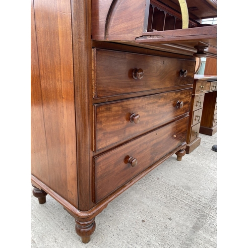 2474 - A 19TH CENTURY MAHONGANY SECRETAIRE CHEST 49