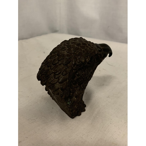 87A - A BRONZE EAGLE HEAD H:8CM