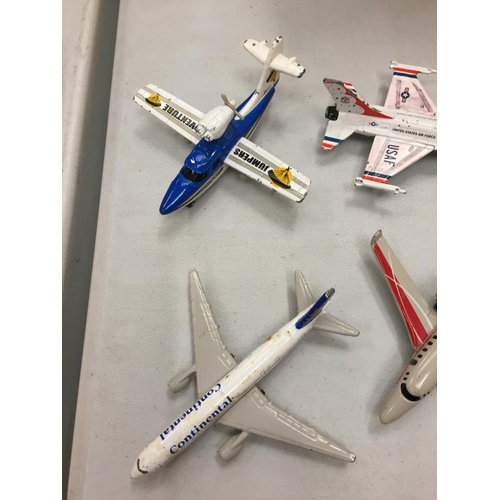 131 - SIX DIE-CAST MATCHBOX AND MATTEL AEROPLANES