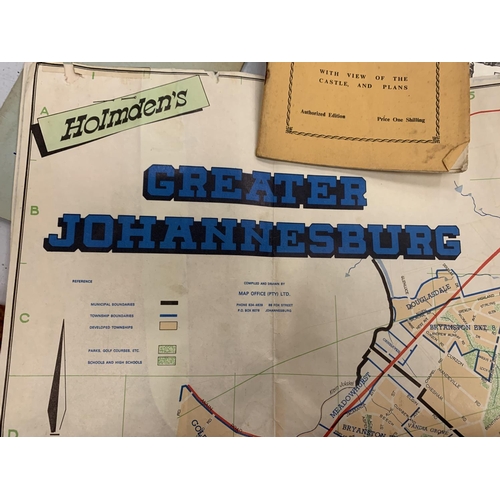 210 - FIVE VARIOUS MAPS TO INCLUDE A HOLMDENS GREATER JOHANNESBURG, BURROWS NORTHWICH, ORDNANCE SURVEY OF ... 