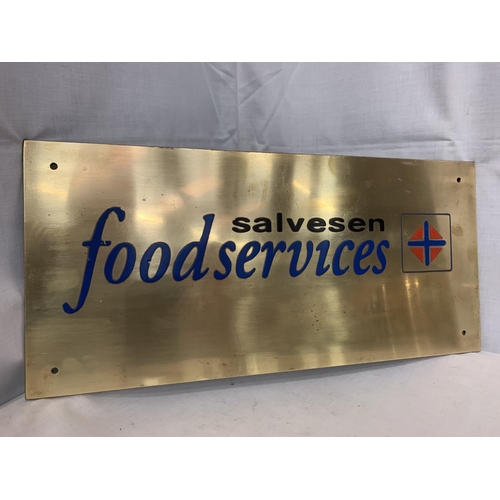 592A - A SALVESEN FOOD SERVICES BRONZE SIGN