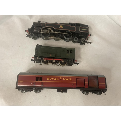 310 - VARIOUS HORNBY DUBLO ITEMS - A BRITICH RAIL 2-6-4 LOCOMOTIVE NUMBER 80054, A BRITISH RAIL 0-6-0 TANK... 