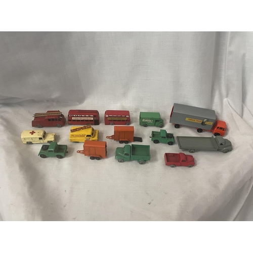 318 - FOURTEEN VINTAGE LESNEY MODEL VEHICLES