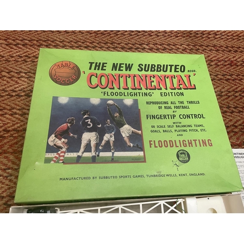 320 - A BOXED SUBBUTEO CONTINENTAL FLOODLIGHTING EDITION FOOTBALL SET  - COMPLETE WITH THREE TEAMS, TWO FL... 