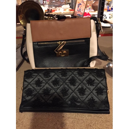 Cream and outlet black handbag