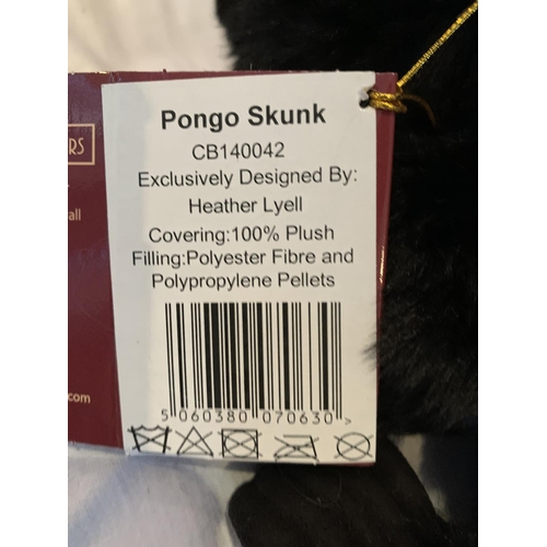 326 - A NEW AND TAGGED CHARLIE BEARS GLOVE PUPPET 'PONGO SKUNK'