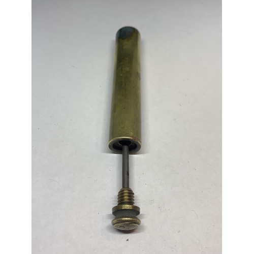 567 - A SCREWDRIVER IN A POSSIBLY TRENCHART BRASS CASE