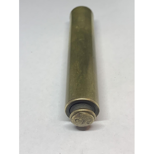 567 - A SCREWDRIVER IN A POSSIBLY TRENCHART BRASS CASE