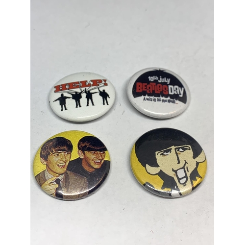 568 - EIGHT VARIOUS TIN BEATLES BADGE