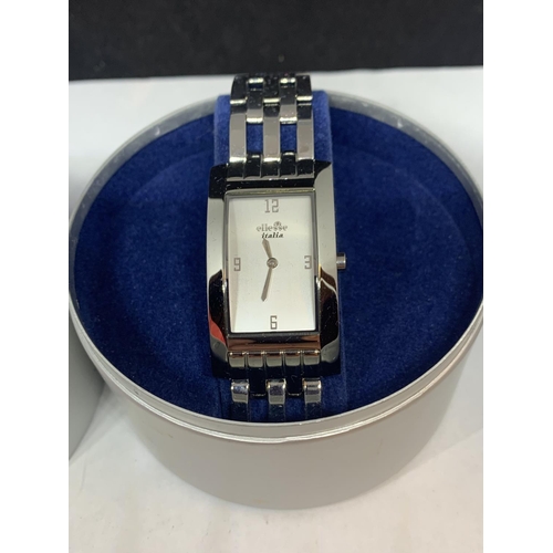 581 - AN AS NEW ELLESSE WRIST WATCH WITH A PRESENTATION TIN SEEN WORKING BUT NO WARRANTY