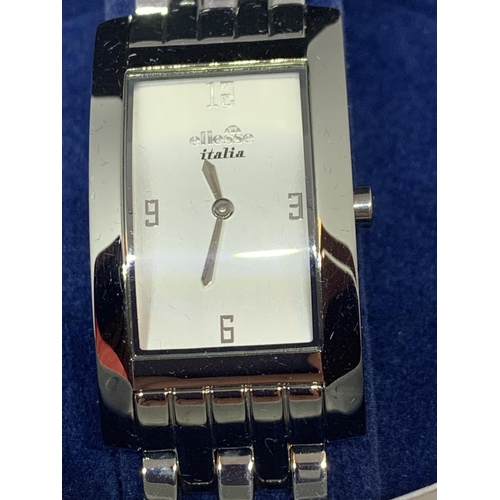 581 - AN AS NEW ELLESSE WRIST WATCH WITH A PRESENTATION TIN SEEN WORKING BUT NO WARRANTY