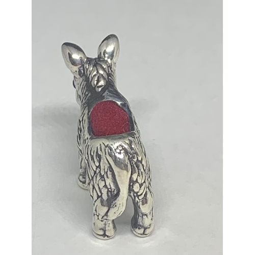 540 - A SILVER PIN CUSHION IN THE GUISE OF A DONKEY