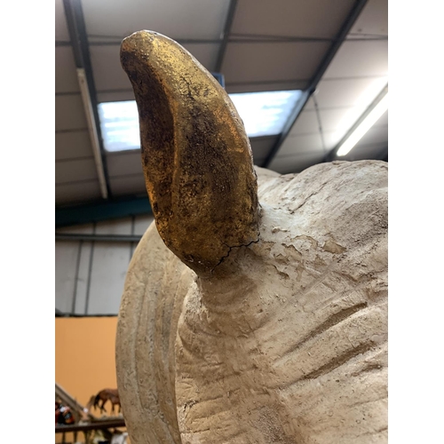 46A - A LARGE PLASTER RHINO HEAD (REPAIR TO EARS)