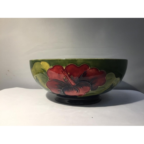 724 - A MOORCROFT GREEN HIBISCUS BOWL